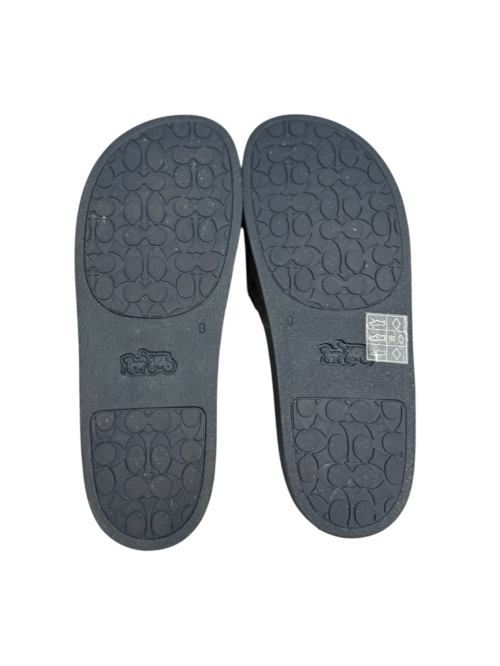 Coach Signature Pool Slides Denim Blue Men’s Size 8 D - Picture 9 of 12